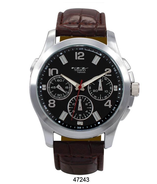 M Milano Brown Vegan Crocodile Band Men Watch