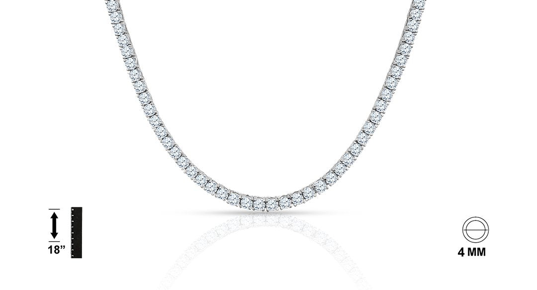 925 Sterling Silver Chain with Cubic Zirconia