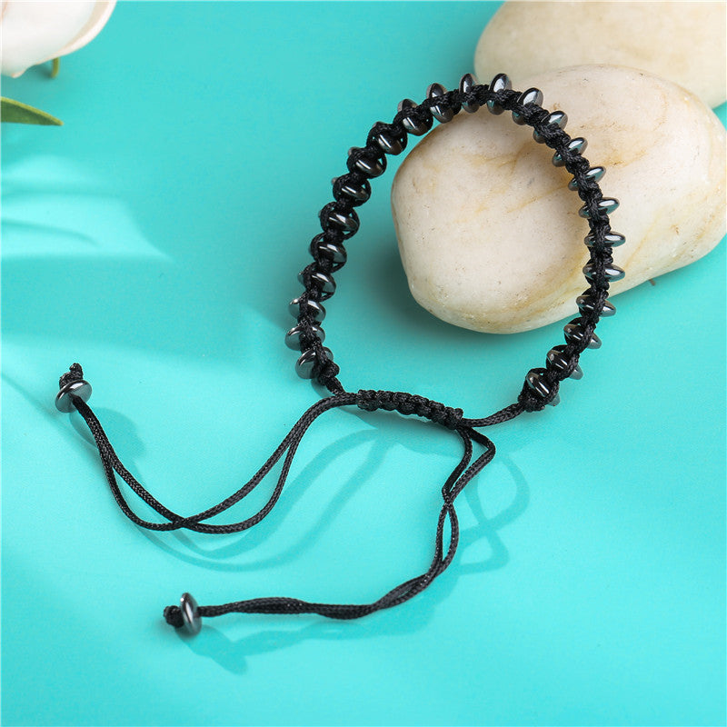 Bracelet Men's Bracelet Black Iron Stone Bracelet