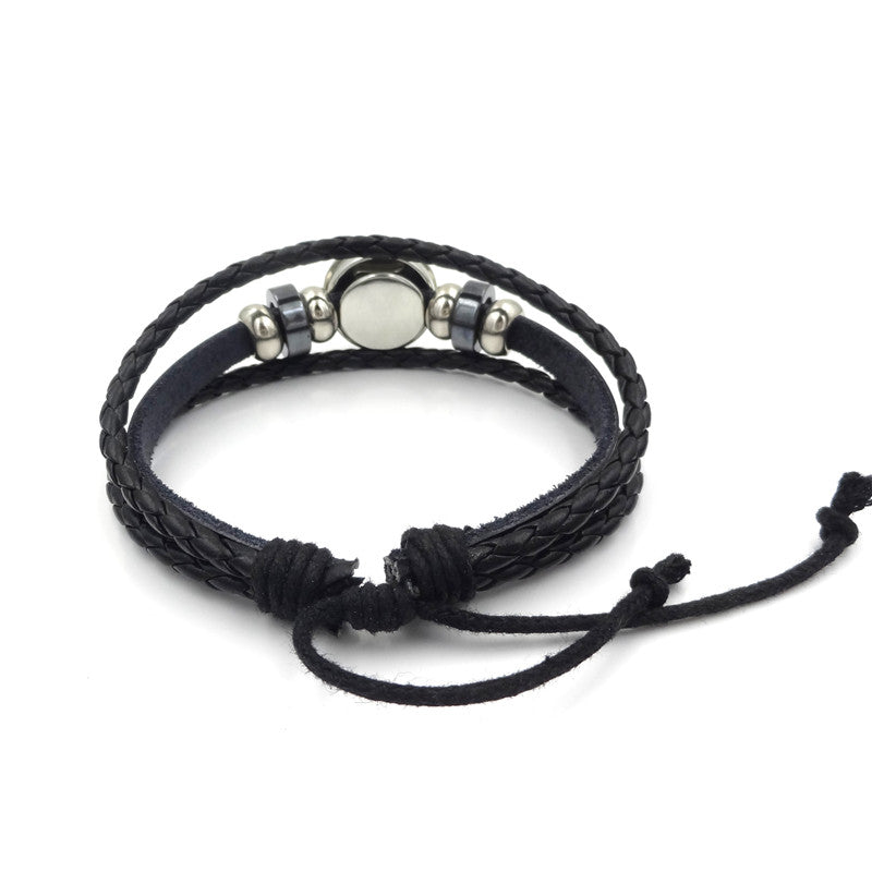 Yin Yang Charm Bracelet Multilayer Braided Bracelet Vintage Jewelry Mens Leather Bracelets for Women Gift