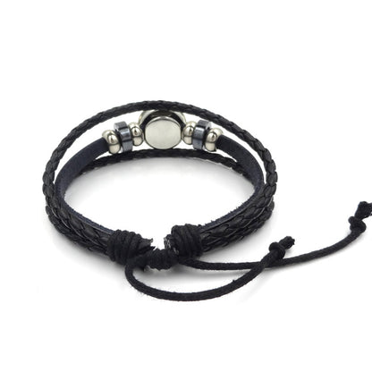 Yin Yang Charm Bracelet Multilayer Braided Bracelet Vintage Jewelry Mens Leather Bracelets for Women Gift