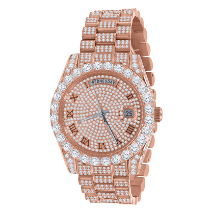 CROWN Cubic Zirconia Rose Gold Women's Watch