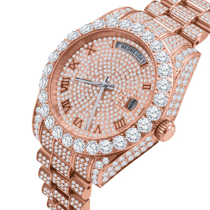 CROWN Cubic Zirconia Rose Gold Women's Watch