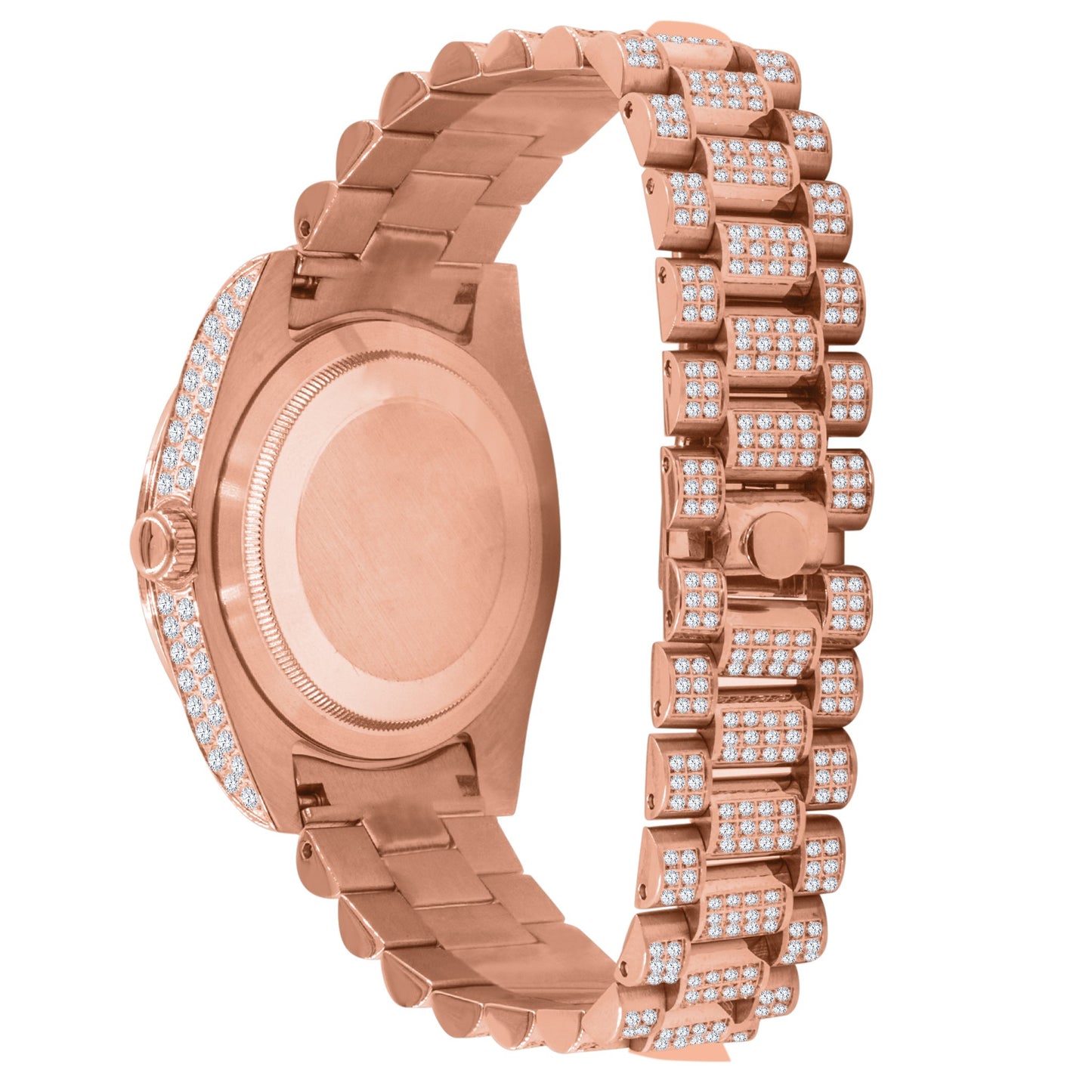 CROWN Cubic Zirconia Rose Gold Women's Watch