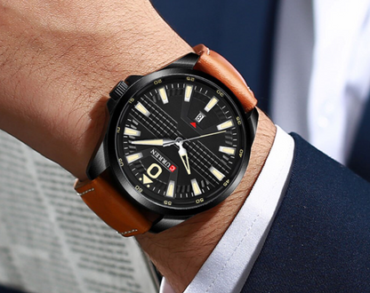 PRECIOSO LEATHER TICKER Men's Watch