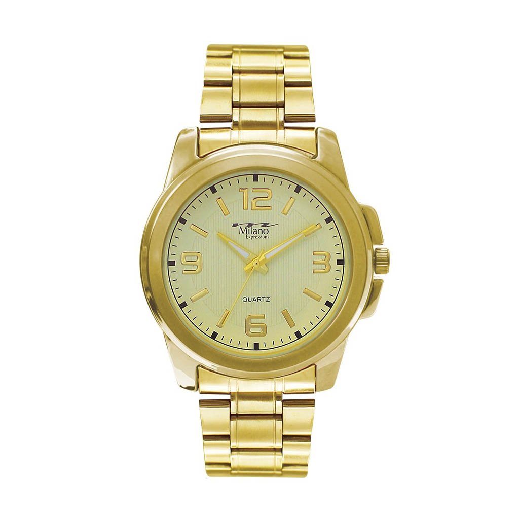 M Milano Gold Metal Band Men's Watch