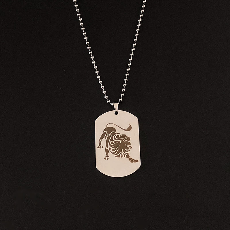 Twelve Zodiac Silver Pendant Necklace