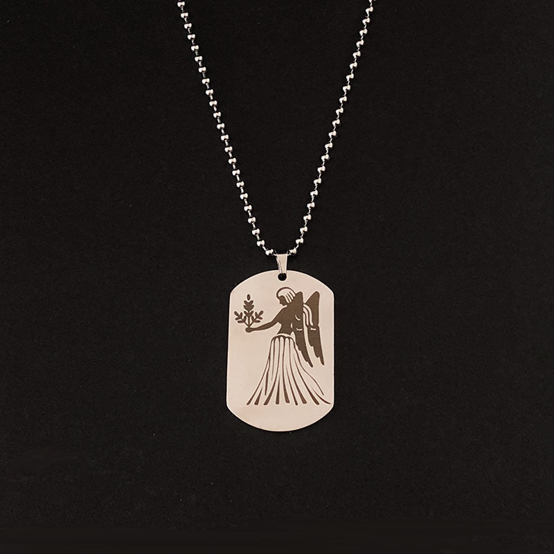 Twelve Zodiac Silver Pendant Necklace