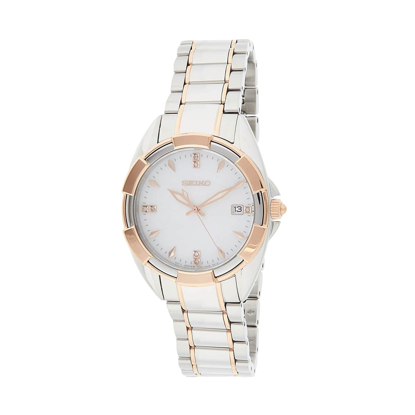 Seiko SKK888 Two Tone Diamond Accent Mother of Pearl Dial Women's Watch