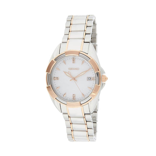 Seiko SKK888 Two Tone Diamond Accent Mother of Pearl Dial Women's Watch