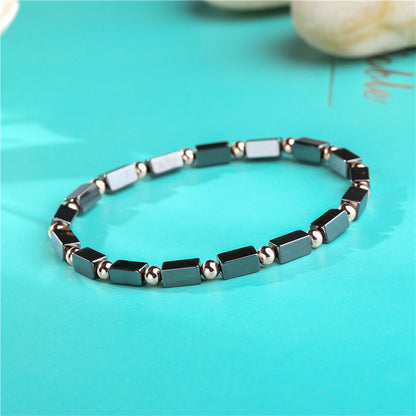 Bracelet Men's Bracelet Black Iron Stone Bracelet