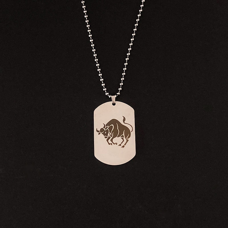 Twelve Zodiac Silver Pendant Necklace