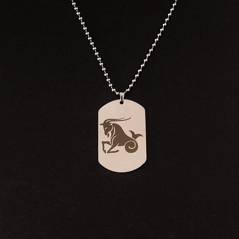Twelve Zodiac Silver Pendant Necklace