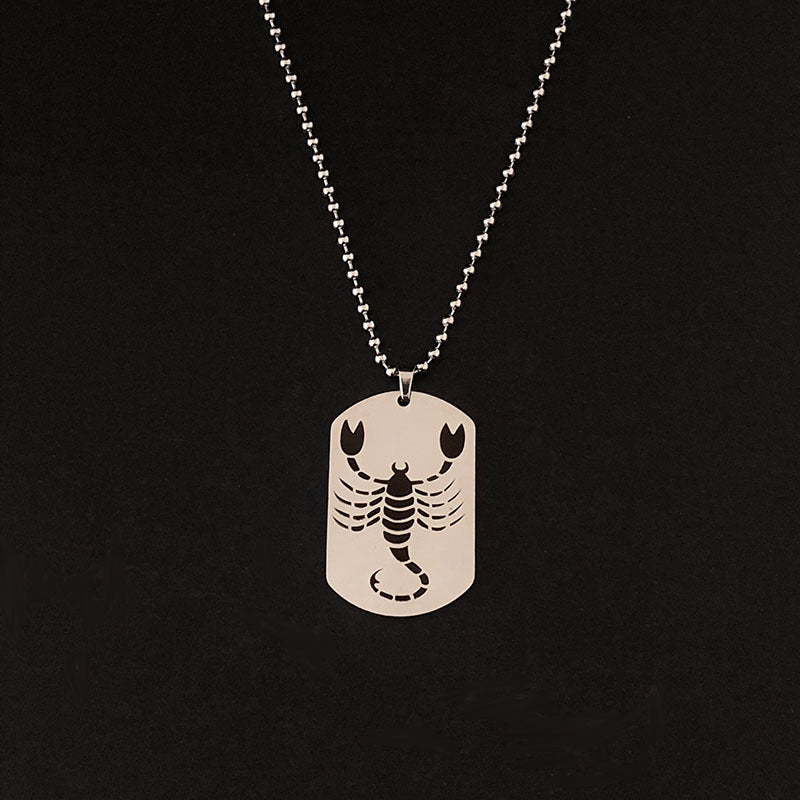 Twelve Zodiac Silver Pendant Necklace