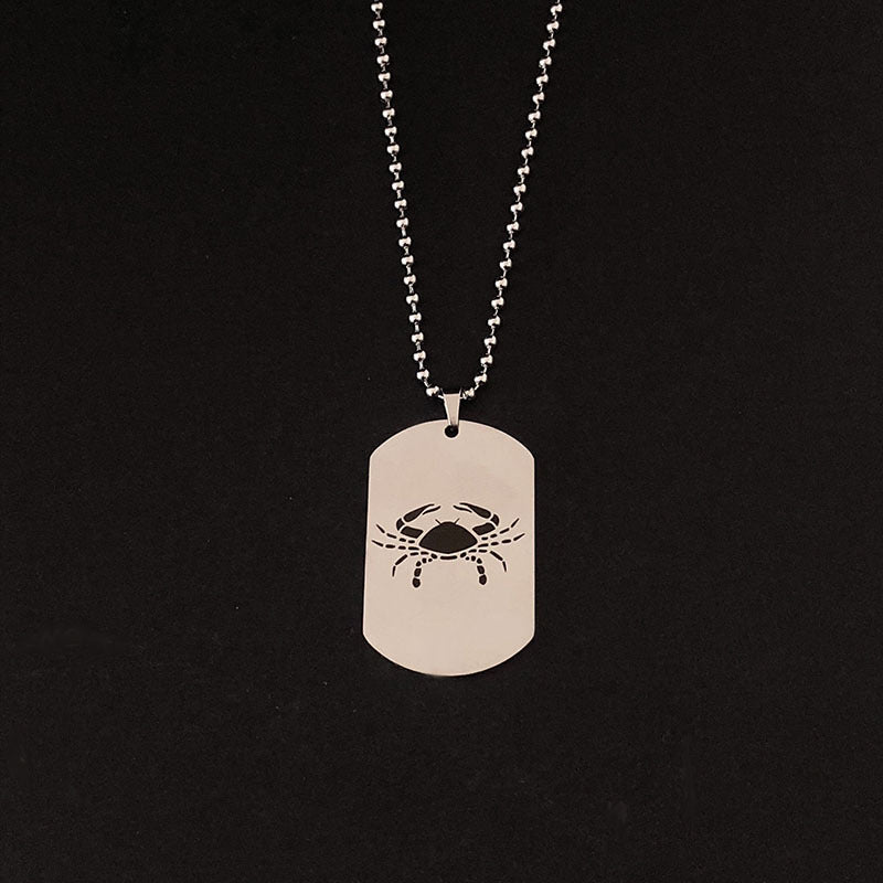 Twelve Zodiac Silver Pendant Necklace
